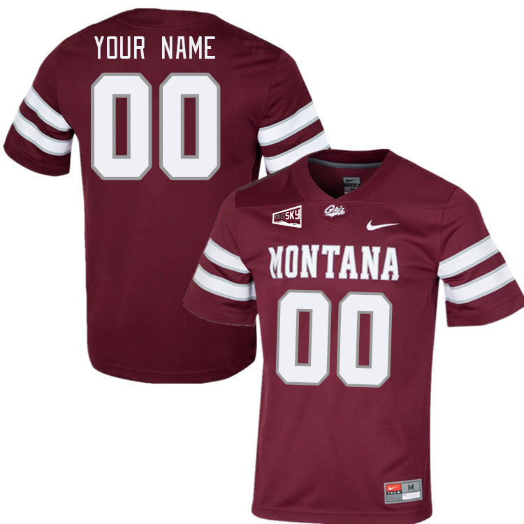 Custom Montana Grizzlies Name And Number College Football Jerseys Stitched-Maroon - Click Image to Close